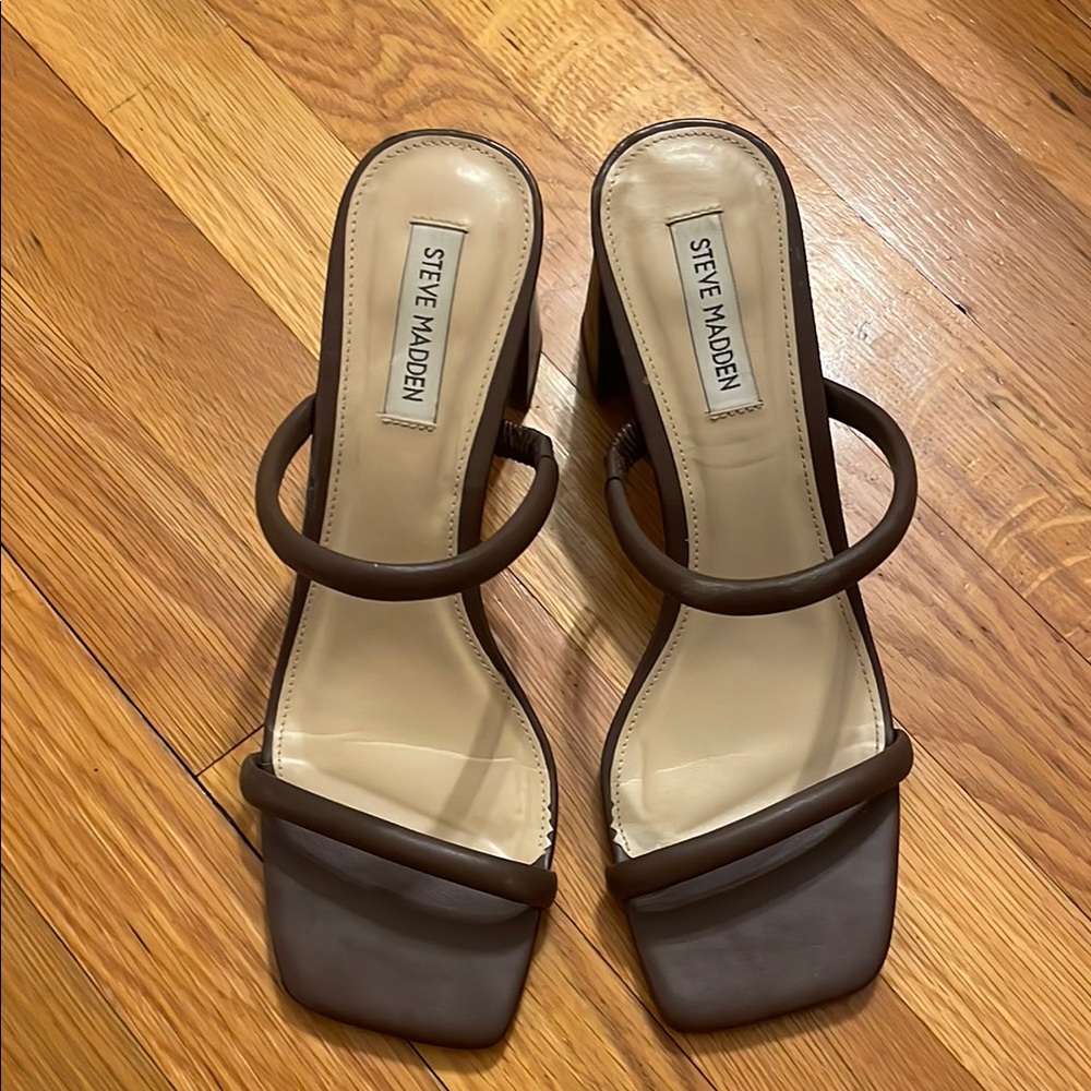 Steve Madden Brown Heels with Minimalist Straps